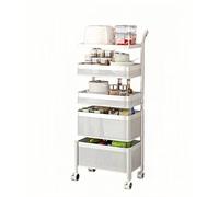 Rv2sGf3kH Carrello da cucina Carrello da cucina rotante Slim Gap Organizzatore multi-livello for snack e prodotti(Bianco,Piccolo)