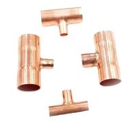 RVBLRDSE 1PC 10x6x10mm Reducer Pure Copper End Feed Reduce Tee 3 Ways Weld Pipe Adapter