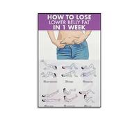 RVBLRDSE 30 Day Yoga Flow Poster: Belly Fat Burning Workout Chart for Beginners, Home Practice Guide with Asana Sequence for Inspirational Decor(Framed,12x18inch(30x45cm))