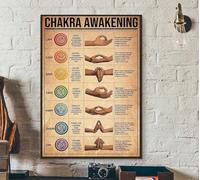 RVBLRDSE Antique Style Chakra Art: Awakening Yoga Poster with Sacred Geometry for Deep Meditation, Vintage Inspired Wall Decor(Unframed,08x12inch(20x30cm))