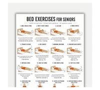 RVBLRDSE Before Getting Up Exercises Poster for Elderly 16 Gentle Morning Actions Senior Fitness Table Chart Canvas Wall-Art Bedroom Decor(Framed,12x18inch(30x45cm))