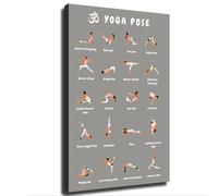 RVBLRDSE Calming Yoga Poses - Beginners Workout Chart for Home Gym with Stretching Exercises(Framed,08x12inch(20x30cm))