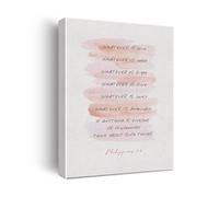 RVBLRDSE Christian Scripture Canvas Wall Art - Uplifting Bible Verse Print on True, Noble, & Lovely Things for Home or Office(Framed,08x12inch(20x30cm))
