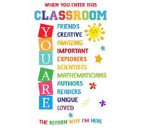 RVBLRDSE Classroom Rules & Expectations - When You Enter This Classroom Motivational Wall-Art, Teacher Office Decor, Educational Sign for All Grade Levels(Framed,16x24inch(40x60cm))