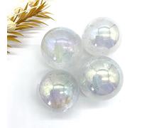 RVBLRDSE Decorazione per la casa, 1 pezzo, sfera galvanica in titanio con sfera in cristallo di quarzo, regalo di minerali naturali, pietre di cristallo (dimensioni: 2 pezzi)