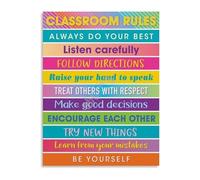 RVBLRDSE First Day of School Poster Class Rules and Expectations for Classroom Decor Teachers Resources Wall-Art(Framed,16x24inch(40x60cm))
