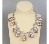 RVBLRDSE Freshwater Cultured Purple Keshi Baroque Pearl Four Seasons Chocker Necklace For Women