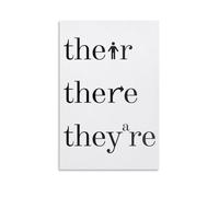 RVBLRDSE Grammar Police Funny Sign, Their There They're Correct Usage Humor, Linguistic Quote Wall-Art for English Teachers, Students & Word Nerds(Unframed,08x12inch(20x30cm))