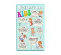 RVBLRDSE Habits Chart for Healthy Habits Poster Toddler Learning Tool Daily Routine Visual Schedule for Preschool Homeschool Nursery Wall Decor(Framed,08x12inch(20x30cm))