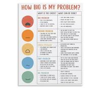 RVBLRDSE Mental Health Awareness How Big Is My Problem Retro Quote Canvas Wall-Art for Office(Framed,12x18inch(30x45cm))