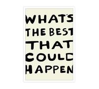 RVBLRDSE Motivational Quote Canvas Wall Art - What's The Best That Could Happen in Trendy Black Typography for Modern Home Office and Dorm Decor(Unframed,12x18inch(30x45cm))
