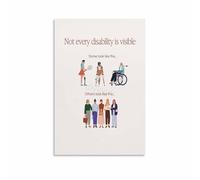 RVBLRDSE Not All Disabilities Are Visible Quote Poster Invisible Disabilities Wall-Art for Office Home Decor(Framed,08x12inch(20x30cm))