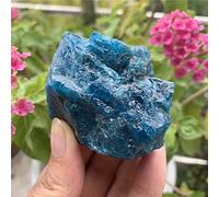 RVBLRDSE Pietre grezze di cristallo grezzo di apatite blu grezzo, pietre minerali e pietre grezze, 1 pietra portafortuna in cristallo di quarzo (90-110 g)