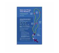 RVBLRDSE Rosary Prayer Guide and Prayers Devotional Poster Wall-Art for Faith Home Study Decor(Unframed,12x18inch(30x45cm))