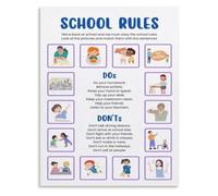 RVBLRDSE School Rules Poster Classroom Management Visual Guide for Student Behavior Learning Environment Decor(Framed,16x24inch(40x60cm))