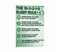 RVBLRDSE Sleep Habits Poster 10-3-2-1-0 Method Chart for Healthy Night Routine Canvas Wall-Art(Framed,12x18inch(30x45cm))