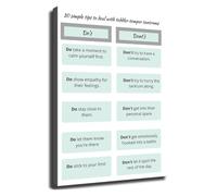 RVBLRDSE Toddler Tantrum Help Poster 10 Simple Tips for Parents Discipline Visual Aid for Nursery Playroom Decor(Framed,12x18inch(30x45cm))