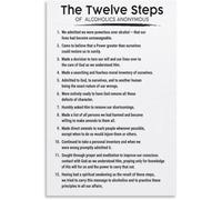 RVBLRDSE Twelve Step Guide Poster Daily Reflection Wall-Art Canvas Print for Living Room Study Decor(Unframed,16x24inch(40x60cm))