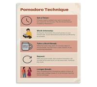RVBLRDSE Work Efficiency Poster Focus for Time Management Planning | Boost output and organization in home offices and dedicated study bedrooms(Unframed,08x12inch(20x30cm))
