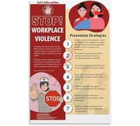 RVBLRDSE Workplace Violence Prevention Infographic Poster Stop Harassment Tips Educational Canvas Wall-Art Office Home Living Room(Framed,12x18inch(30x45cm))