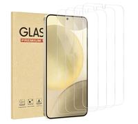 Rvciby 4 pezzi, pellicola protettiva in vetro temperato HD per Galaxy S24 (6,7 pollici), durezza 9H, priva di graffi, pellicola protettiva per schermo HD, ultra resistente, senza bolle, facile da
