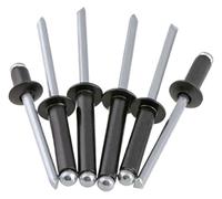 Rvets M2.4 M2.8 M3 M3.2 M4 M5 M6 Rivetto a testa tonda in alluminio nero galvanizzato Ancoraggio a trazione con gambo in acciaio cieco Mandrino di scarico(18mm,M5 (20Pcs))