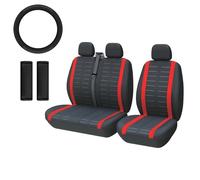 RVEVFBKBAL Auto 2+1 Coprisedili Auto Protector Per Fiat Per Ducato Per Scudo(Upgraded RED)