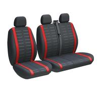 RVEVFBKBAL Auto 2+1 Coprisedili Furgone Protettivo Per Fiat Per Ducato Per Scudo(3 posti rosso)