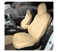 RVEVFBKBAL Auto Cuscini Coprisedile Auto In Pelle Per Tesla Per Model 3 2024(Beige,Full Surround)