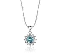 RVHAOODI 1 D Color Blue Pink Moissanite Pendant for Women Sunflower Women's - Valentine's Day Birthday