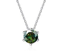 RVHAOODI 1 to 2 D Color Moissanite Pendant for Women Pink/Blue/Green Necklace for Women - Valentine's Day Birthday