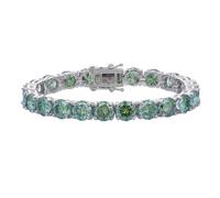RVHAOODI 3-6,5 mm Tennis Moissanite D Colore blu Diamond Green S925 Moissanite in argento sterling per 6-9 pollici