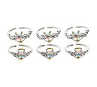 RVHAOODI 3Set Women Ring Ring Sulsite Moonstone Rings Onelli chic Engagement Gioielli per matrimoni feste quotidianamente indossare eleganti glitter design 2 pcs*3 gioielli