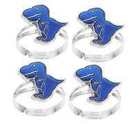 RVHAOODI 4 pezzi Dinosauro Cambia del colore Anelli dell'umore per gioielli reattivi a temperatura per ragazzi ed emozioni divertenti che riflettono l'accessorio