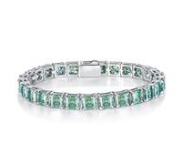 RVHAOODI 5,5 mm Champagne/blu verde moissanite Tennis per Asscher Cut D Color S925 Sterling Silver Lab Creato Diamond Tennis Perfetto per l'abbigliamento quotidiano