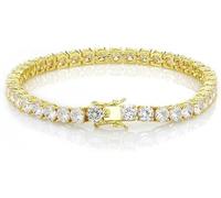 RVHAOODI 5 mm Moissanite Tennis D Colore Clarity Diamond S925 Sterling Silver White/Oro Moissanite per WO