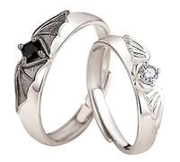 RVHAOODI Anelli di ala da coppia 1peair anello aperto per uomini gioielli adolescenti presenti per festival di compleanni materiale adatto alla pelle un unico design di demoni angeli