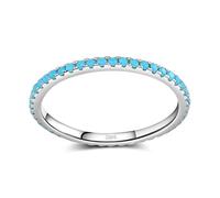 RVHAOODI Anello di dito turchesi in argento d'argento tibetano ad anello di dito impilabile per donne alla moda