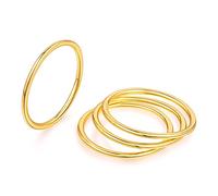 RVHAOODI Anello di impilamento placcato da 4 pcs da 1 mm anello sottile per donna Dichiarazione impilabile Raccolta semplice Punta per dito Punta di comfort Dimensione 6-10