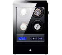 RVHAOODI Black Automatic Watch Winder Box with LED Backlight Storage Drawer LCD Touch Screen Control Piano Paint Exterior Quiet Motor beautiful scenery