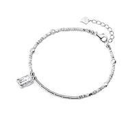 RVHAOODI Bracciale, sterling dainty s925 nodo in argento rotto in bambù regolabile lettera di traffico di gioielli per wo