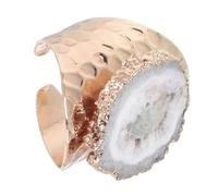 RVHAOODI Braccialetti smeraldi di selenite di selenite in cristallo a piastre d'oro Ametista Ametista agitarle rosa rosa strass oro per gli anelli da donna con anelli semplici agati gioielli