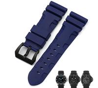 RVHAOODI Bracelet de montre en caoutchouc naturel 22 mm 24 mm 26 mm pour Luminor PAM441 Noir Bleu Orange Sport Étanche Bracelet Outils