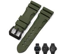 RVHAOODI Bracelet de montre en caoutchouc naturel 22 mm 24 mm 26 mm pour Luminor PAM441 Noir Bleu Orange Sport Étanche Bracelet Outils