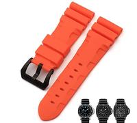RVHAOODI Bracelet de montre en caoutchouc naturel 22 mm 24 mm 26 mm pour Luminor PAM441 Noir Bleu Orange Sport Étanche Bracelet Outils
