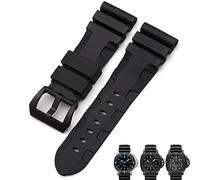 RVHAOODI Bracelet de montre en caoutchouc naturel 22 mm 24 mm 26 mm pour Luminor PAM441 Noir Bleu Orange Sport Étanche Bracelet Outils