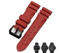 RVHAOODI Bracelet de montre en caoutchouc naturel 22 mm 24 mm 26 mm pour Luminor PAM441 Noir Bleu Orange Sport Étanche Bracelet Outils