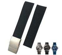 RVHAOODI Bracelet en silicone incurvé de 21 mm et 22 mm pour montre Hydroconquest L3 - Bracelet de montre de sport souple et étanche