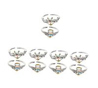 RVHAOODI Engagement di Moonstone Cute abbinati con pietre di luna anello rettificato di gioielli regolabili Anelli per matrimoni Decorazioni per la cerimonia in lega