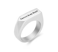 RVHAOODI Forever in My Heart Cremation Anelli per cenere per uomini in acciaio inossidabile design geometrico Anello di dito anello Urns gioielli-8